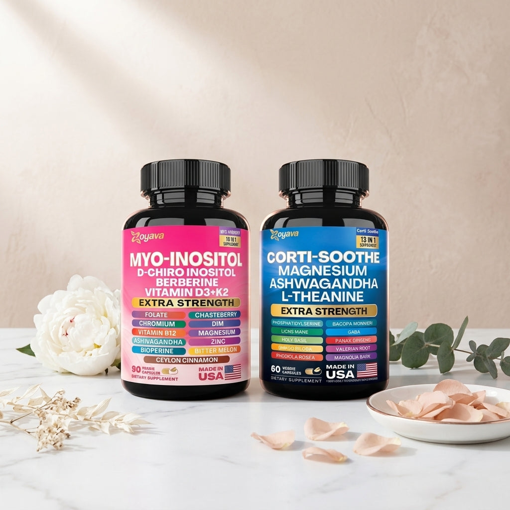 Equilibrio hormonal + Calma natural Myo-Inositol + Corti-Soothe GRATIS
